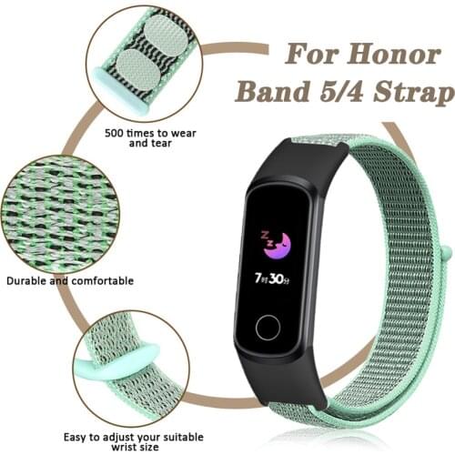 For Honor Band 5/5i Strap Sport Nylon Loop Watch Band Bracelet for Huawei Honor Band 5/4 Replacement Wristband Accessories