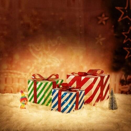 DD Christmas Luminous Gift Box Light String Indoor Decoration Outdoor Waterproof Christmas Day Light Gift Box Snow Gift Box