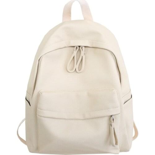 New Fashion Backpack Laptop Backbag PU Leather Travel Women Backpacks College Student Book School Bags For Teenage Girls 2021