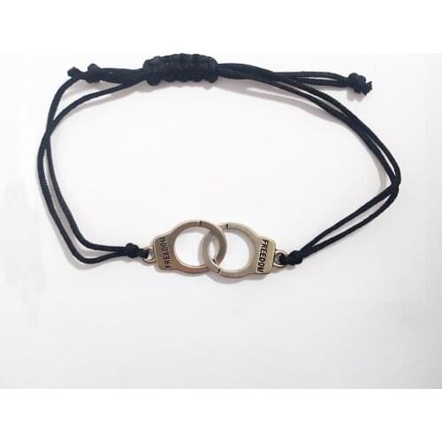 Freedom Clamp Adjustable Black Drawstring Bijoux Bracelet