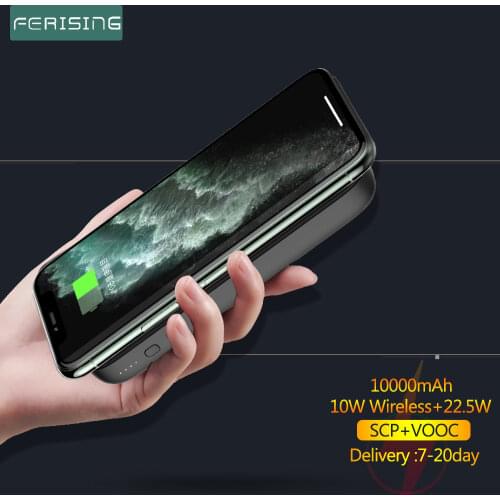 FERISING 10000mAh Qi Wireless Charger Power Bank Quick Charge 3.0 PD 22.5W Powerbank For iPhone Xiaomi Portable External Battery