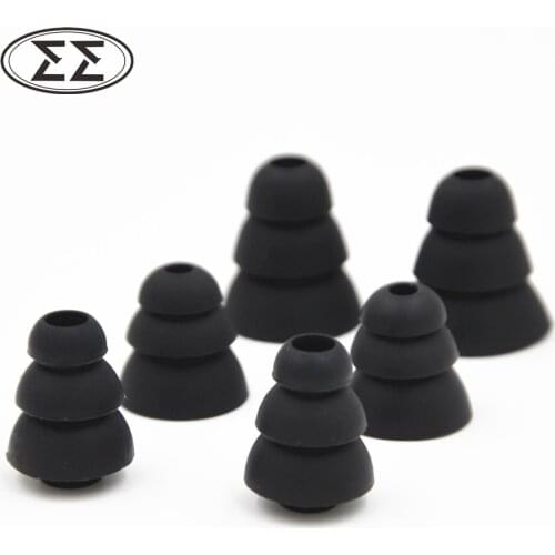 Wooeasy 18pcs/lot Three Triple Flange Eartips Ear Foam For Earphone Earbud Headphone ,S/M/L Size * High Quality