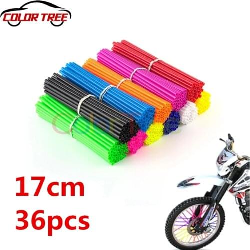 36Pcs/Pack Bike Wheel Spoke Protector Colorful Motocross Rims Skins Covers Off Road Bike Guard Wraps Kit Motorcycle Bike Guard