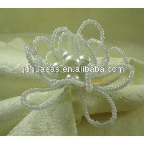 Pearl beades napkin rings,acrylic , cheap napkin holder