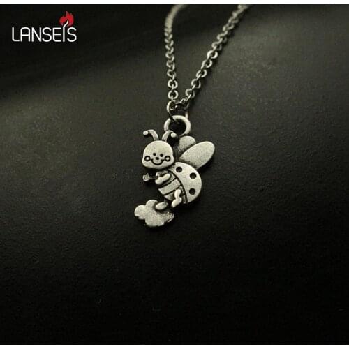 Lanseis 1pcs Cute Animal Necklace Pendant Women Kawaii Beetles Cloud Pendant