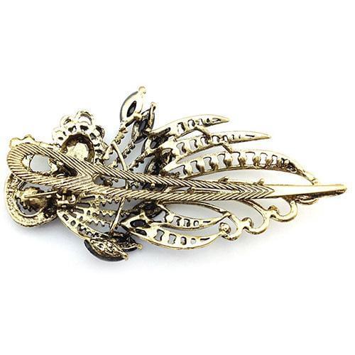 Womens Retro Style Peacock Hairpin Rhinestone Hair Clip Alloy Hair Accessary