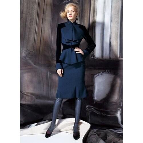 Women Skirt Suit 2020 Female OL Set Elegant Slim Fish Tail Two Piece Clothing New