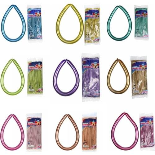 10pcs Magic Long Latex Metallic Strip Balloons Tying Twist Balloon Birthday Wedding Party Decoration Baby Shower Drcor Globos