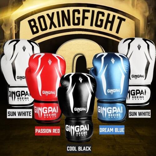 2019 Hot Sale 6 8 10 12 OZ Adults kids Women/Men Boxing Gloves PU Leather MMA Muay Thai Boxe De Luva Mitts Sanda GYM Equipments