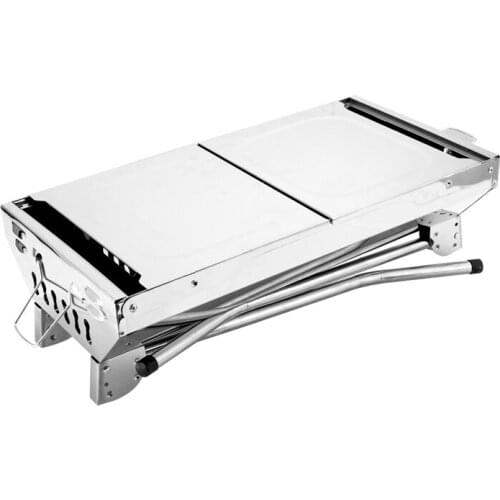 Stainless steel BBQ home outdoor barbecue folding thickened portable charcoal 5 or more barbecue tools full set