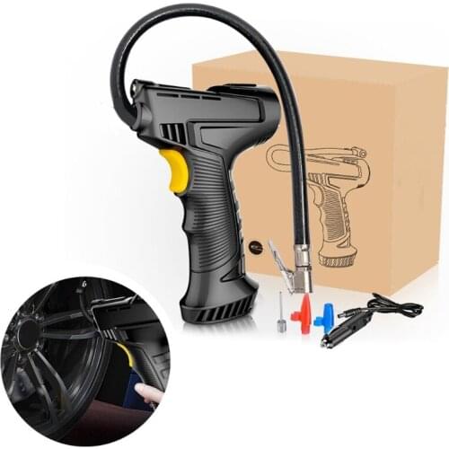 Cordless Tire Inflator Car Motorcycle Rechargeable Air Compressor with Non-skid Handle LED Light for Inflate at night