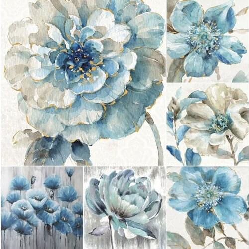 Diamond Painting Flower Embroidery DIY 5D Full Drill Square Mosaic Cross Stitch Kit Lotus Art Rhinestone Picture Home Decor Gift