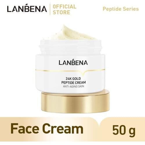 LANBENA Peptide Wrinkle 24k Gold Facial Cream Anti Aging Skin Moisturize Minimize Fine Lines Effectively Increases Elasticity