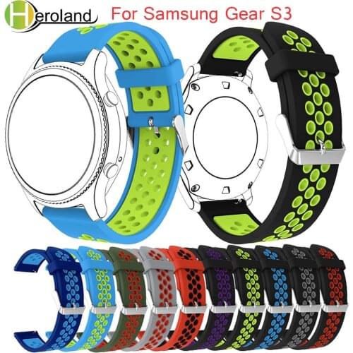 Breathable replacement sport band for samsung gear s3 Classic Frontier silicone wrist band watch straps For HUAWEI WATCH GT 46mm