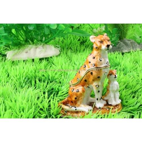 Tiger Bejeweled Trinket Jewelry Box Tiger Animal Figurine Crystal Tiger Cub Trinket Box Bejeweled Cute Tiger Metal Jewelry Box