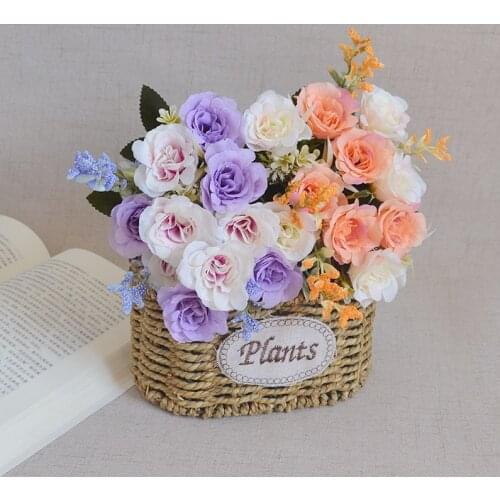 10Heads Artificial Roses Flower Bouquet Home Bedroom Living Room Decor Fake Flowers DIY Wedding Arches Garland Holding Flores