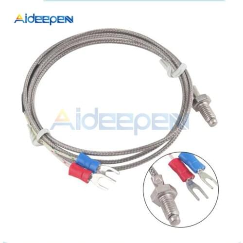 1M 2M K Type Thermocouple Cable M6 Screw Temperature Sensor Probe 0-800 C For Industrial Temperature Controller