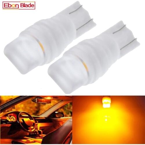 2/5 Pcs T10 W5W 168 Ceramic Led Bulbs Interior Clearance Side Marker Lights License Plate Lamp 5630 2SMD Amber Yellow Orange 12V