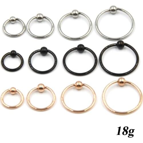 30pcs Stainless Steel Captive Bead Rings Ear Piercing Helix Tragus Cartilage Lip Stud Labret Ring Eyebrow Tongue Nipple Jewelry