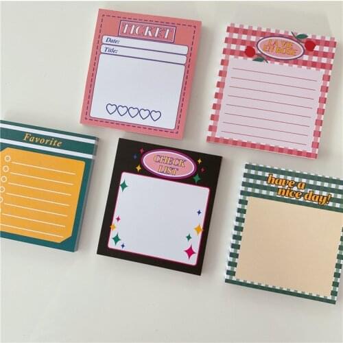 Cute Ins Retro Note Book Hand Account Material Backing Paper Message Note Kawaii Stationery Planner Stickers Notepad To Do List