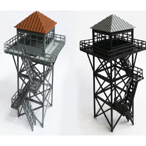 Train Railway Model Scene HO Ratio 1:87 Industrial Style Watchtower Guard Tower Two Colors Optional