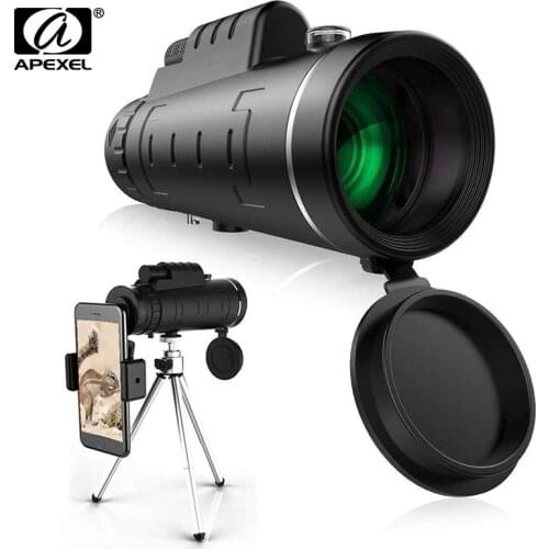APEXEL 40X60 Monocular Telescope HD Zoom Monocular With Smartphone Holder&Tripod FMC BAK4 Weak Night Vision Pocket Telescope
