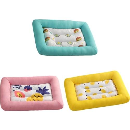 Summer Cooling Cushion Pet Puppy Ice Pad Nest Cold Sleeping Mats Bite Resistant Cat Dogs Kennel Ice Silk Mattress Sleep Cushion