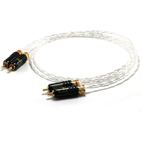 Pair 3AG-0144 Silver Plated OFC Copper RCA Audio video signal cable wire,RCA WBT Gold Plug Supply Extension cord