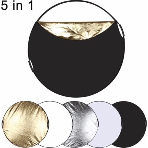 5 in 1 Multi Collapsible Photo Studio background Reflector Board Panels Portable Folding Light Round Photography Reflector