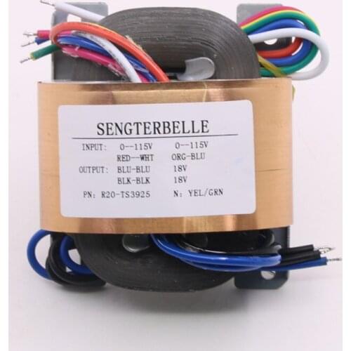 30W Pure Copper R core Transformer Output 0-AC18V 0-AC18V 4-wire Amplifier Audio Power Transformer