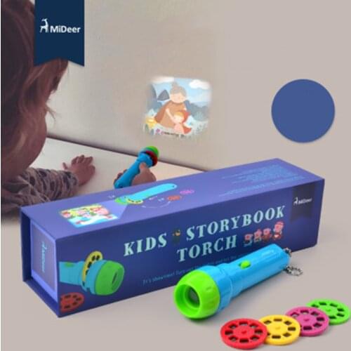 Flashlight Mini Projector Torch Educational Light-up Toys for Children Kids Develop Play Sleeping Stories Perform Set Girl Gift