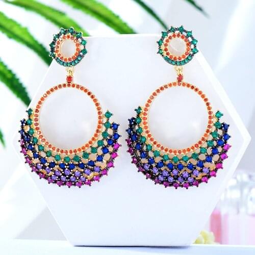 GODKI Spring Street Style Flower Blossom Earrings For Women Wedding Party Cubic Zircon Dubai Bridal Earring boucle d'oreille