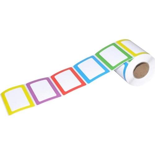 1 Roll 500pcs Colorful Sticker Name Self-adhesive Stickers Handwriting Barcode Paper Name Tags Labels Price Stickers Markers