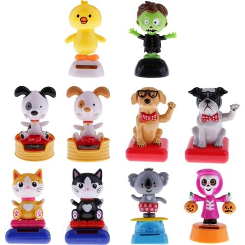 10 Types Solar Powered Shaking Solar Powered Toy Bobble Head Figure Dancing Toy Gift