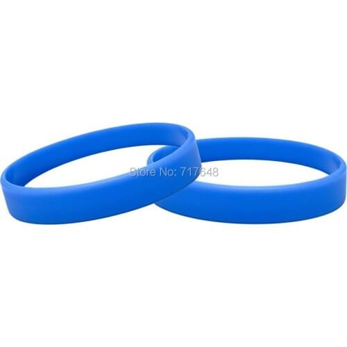 100pcs Blank Plain Blue wristband silicone bracelets free shipping by epacket A