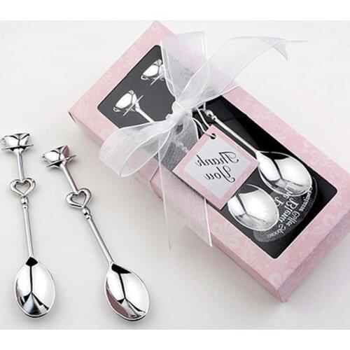 2 PCS Couple Coffee Spoon Valentines Gift Stainless Steel Cake Souvenirs Event Dessert Ice Cream Love Heart Coffee Spoons