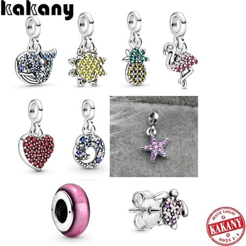 2020 High Quality Me My Blue Ocean Wawe Pink Flamingo Spacer Charm Charm Pendant Suitable For Womens Diy Bracelet Necklace