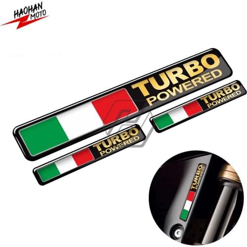 3D Italy Flag Turbo Powered Sticker Motorcycle Tank Decal Car Tail Turbo Stickers