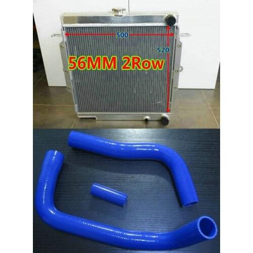 56mm Aluminum racing radiator & Silicone hose for TOYOTA LandCruiser 75 Series 2H 4.0 Diesel HJ75 MT Land Cruiser
