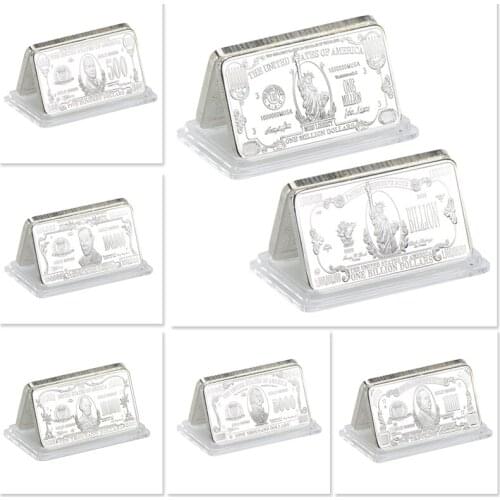 7pcs/lot US Dollars Silver Coin Collectables with Coin Holder America Bullion Bar Coin Original Souvenirs Gifts