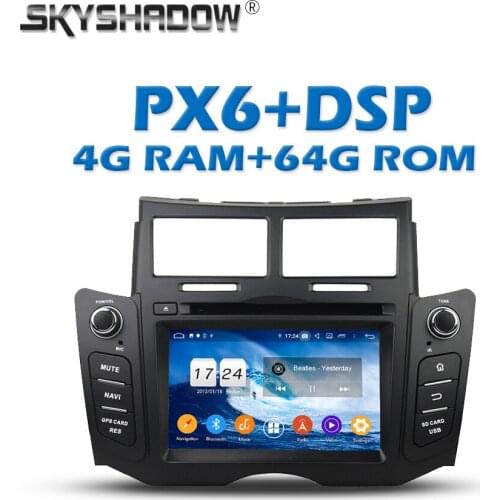 PX6 Car DVD Player DSP IPS Android 10.0 64GB Wifi Bluetooth 5.0 RDS Auto RADIO GPS Map For Toyota YARIS 2005 2006 - 2010 2011