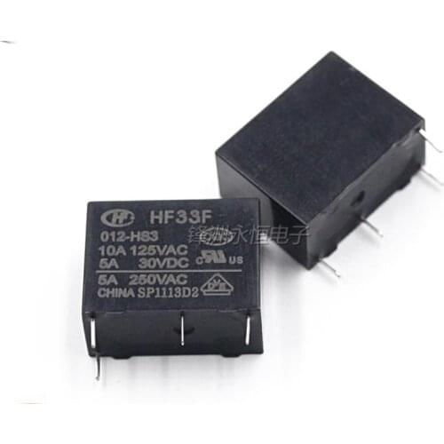 Free Shipping new original relay 10pcs HF33F-012-HS3 HF33F/012-HS3 JZC-33F-012-HS3 JZC-33F/012-HS3 10A125VAC 5A30VDC 5A250VAC