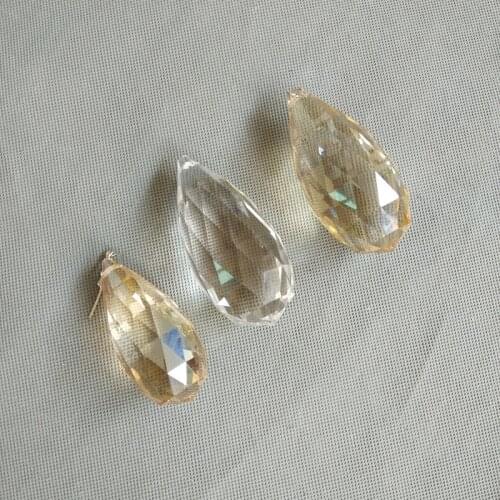 Camal 5pcs 76/89mm Clear/Amber Corn Ball Crystal Pendant Prism Lamp Lighting Part Hanging Chandelier Suncatcher Wedding Party