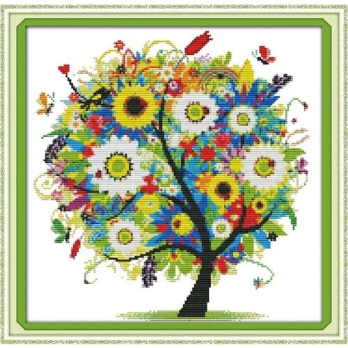 Everlasting Love Christmas Happy Tree Ecological Cotton Cross Stitch 11CT And 14CT Printed New Store Sales