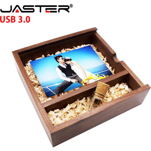 JASTER 205*205*60mm Photo Album Wooden USB+Box usb flash drive Pendrive 4GB 64GB 16GB 32GB custom LOGO Photography Wedding GIFT