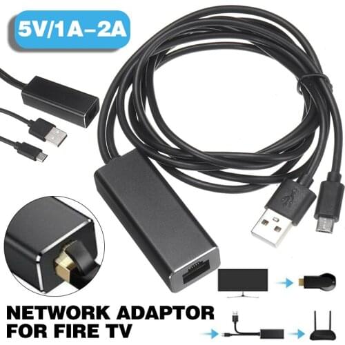 Micro USB to 10/100Mbps RJ45 Ethernet LAN Network Adaptor Cable for Fire TV USB Receiver Adapter Converter Accessories