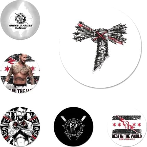 Cool Wrestling Cm Punk Pattern Icons Pins Badge Decoration Brooches Metal Badges For Backpack Decoration