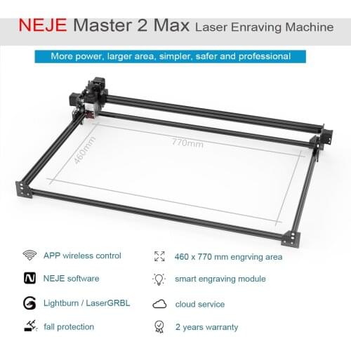 NEJE Master 2 Max Laser Engraver Machine Laser Cutter Large Worksize 460×770mm CNC Router with 30W Focusable Laser Head