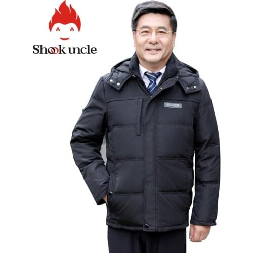 Fashion Warm Thick 90% Duck Down Winter men Jacket Men Coat Detachable Hooded Middle-aged Mens Parka Coat Men Windproof Parka