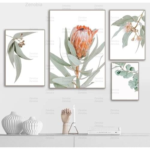 Plants Leaf Canvas Painting King Protea Flowers Wall Art Modular Hd Posters and Prints Pictures for Living Room Home Decoration